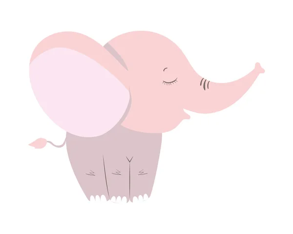 Απομονωμένο χαριτωμένο ελέφαντα σχεδιασμό φορέα κινουμένων σχεδίων — Διανυσματικό Αρχείο