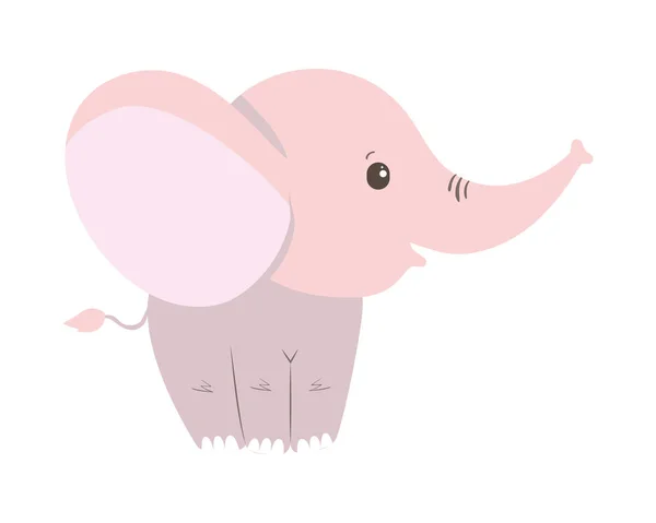 Conception vectorielle isolée mignon éléphant dessin animé — Image vectorielle