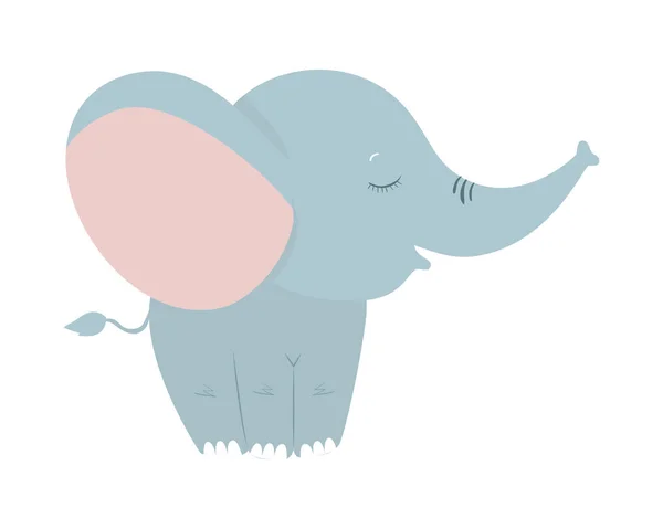 孤立したかわいい象の漫画のベクトルデザイン — ストックベクタ