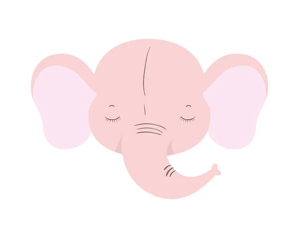 Conception vectorielle isolée mignon éléphant dessin animé — Image vectorielle
