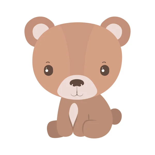 Isolato carino orso disegno vettoriale del fumetto — Vettoriale Stock