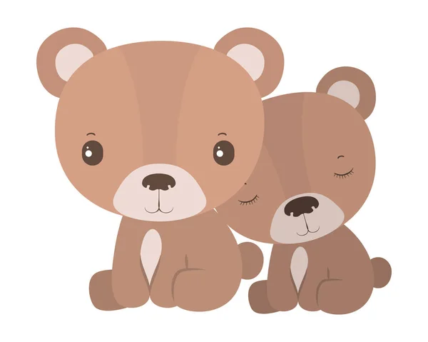 Isolado bonito ursos desenhos animados design vetorial — Vetor de Stock