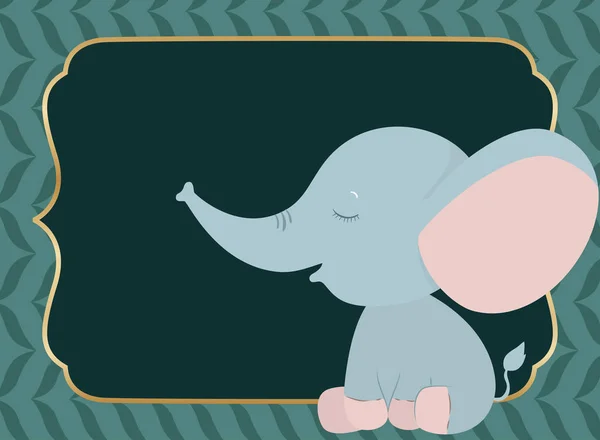 Carino elefante disegno vettoriale del fumetto — Vettoriale Stock