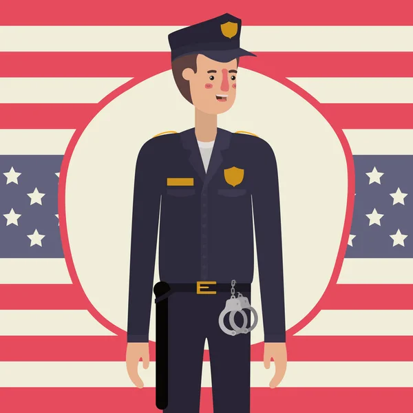 Policeman in labor day vector design — Stock Vector