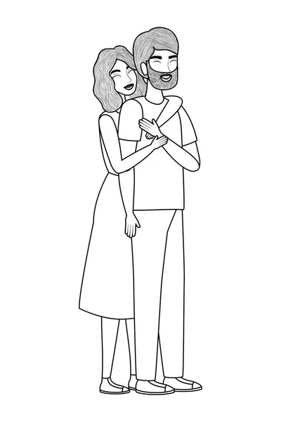 Couple de femme et homme dessin vectoriel design — Image vectorielle