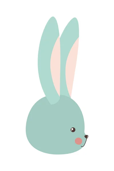 Lindo azul, diseño de vectores de dibujos animados de conejo — Vector de stock