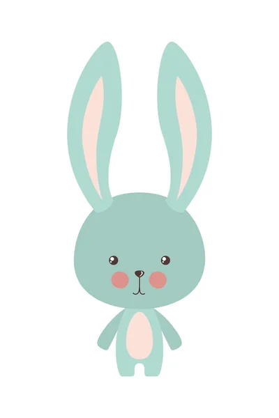 Cute blue, rabbit cartoon vector design — Stock Vector