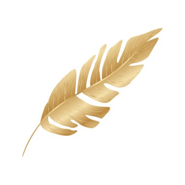 İzole edilmiş tropikal altın yaprak vektör tasarımı