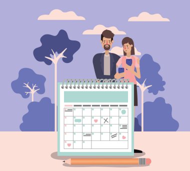 Avatar kadın ve erkek vektör tasarımı