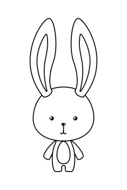 Sevimli tavşan çizgi film vektör tasarımı