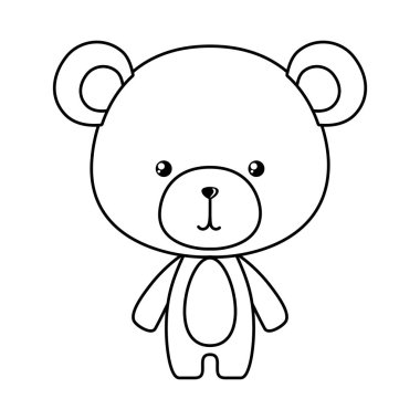 Sevimli ayı çizgi film vektör tasarımı