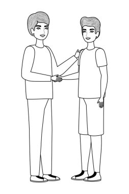 Erkekler çizgi film çizim vektör tasarımı