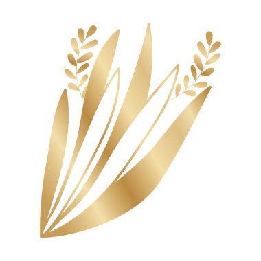 İzole edilmiş altın yapraklı bitki vektör tasarımı