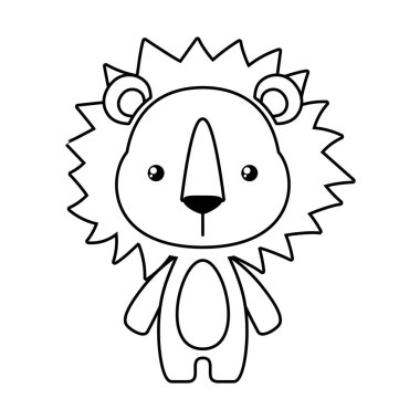 Sevimli aslan vektör tasarım karikatür