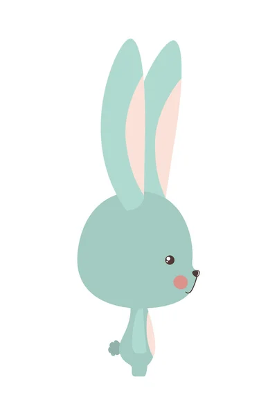 Lindo azul, diseño de vectores de dibujos animados de conejo — Vector de stock