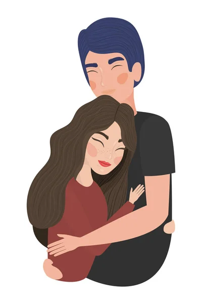 Pareja de mujer y hombre dibujo vector diseño — Archivo Imágenes Vectoriales