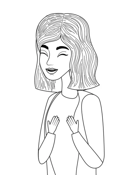 Dibujo de dibujos animados mujer vector de diseño — Vector de stock