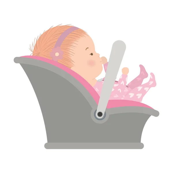 可爱的女婴与睡衣矢量设计 — 图库矢量图片