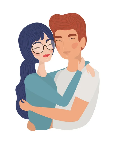 Pareja de mujer y hombre dibujo vector diseño — Archivo Imágenes Vectoriales