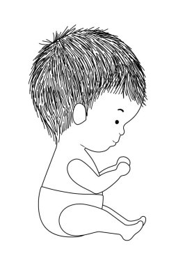 Bebek bezi tasarımı olan sevimli bir erkek bebek.