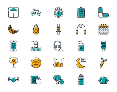 İzole edilmiş sağlıklı yaşam tarzı ikonu vektör dizaynı