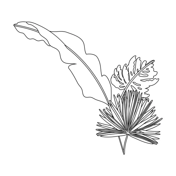 외진 열 대 잎 벡터 디자인 — 스톡 벡터