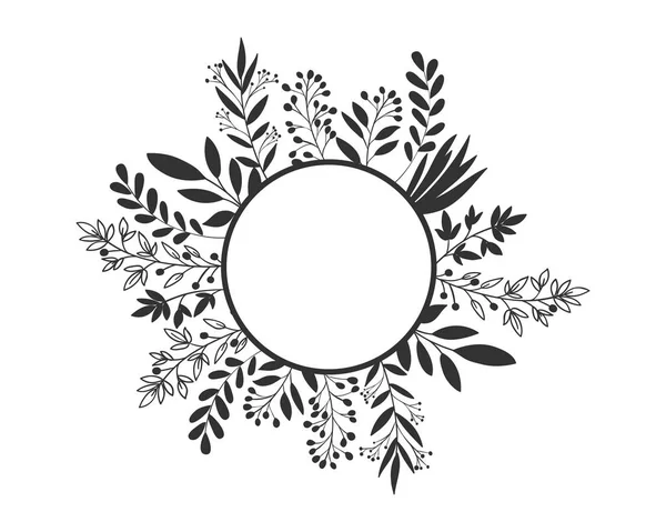 Isolated leaves around circle vector design — Stock Vector
