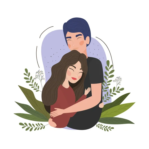 Pareja de mujer y hombre dibujo vector diseño — Archivo Imágenes Vectoriales