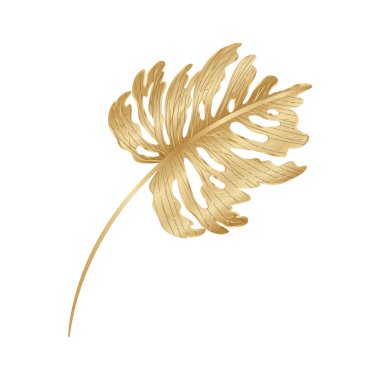 İzole edilmiş tropikal altın yaprak vektör tasarımı