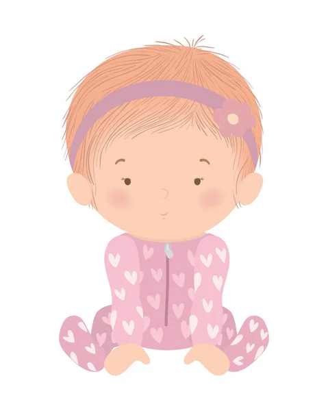Roztomilé holčička s pyžamovým vektorem design — Stockový vektor