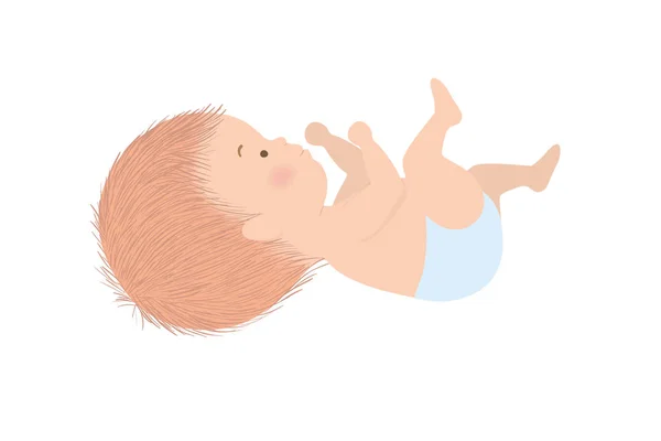 Schattige baby jongen met luier vector ontwerp — Stockvector