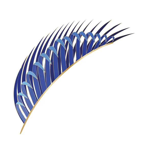Diseño aislado de vectores de hojas azules tropicales — Archivo Imágenes Vectoriales