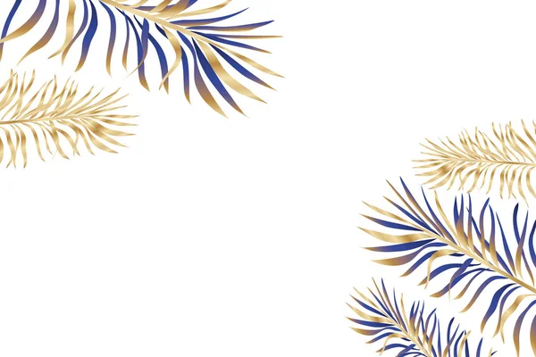 孤立的热带蓝叶矢量设计 — 图库矢量图片