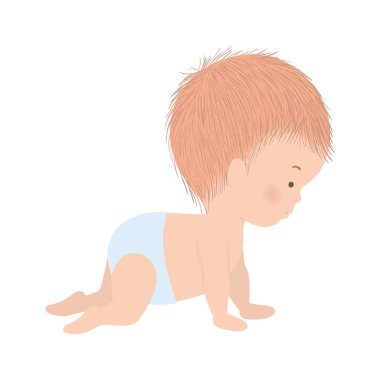 Bebek bezi tasarımı olan sevimli bir erkek bebek.