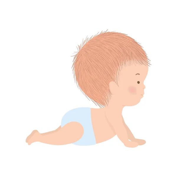 Niedliche Baby-Junge mit Windel Vektor-Design — Stockvektor
