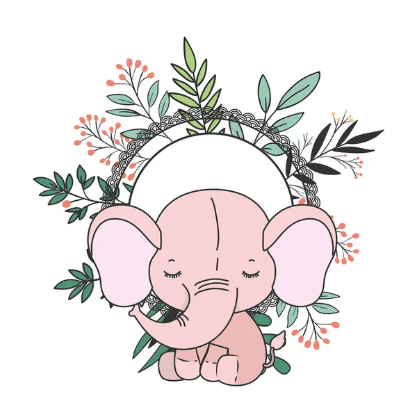 Isolato carino elefante disegno vettoriale del fumetto — Vettoriale Stock