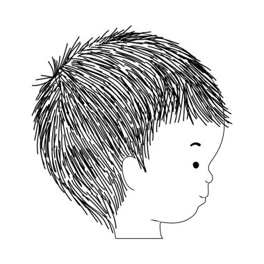 Şirin erkek bebek yüz vektör tasarımı