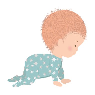 Pijama vektör tasarımlı şirin bir oğlan.