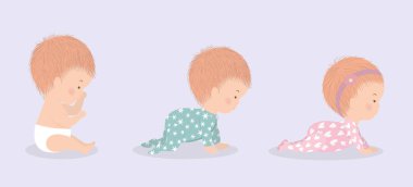 Bir dizi şirin bebek vektör tasarımı