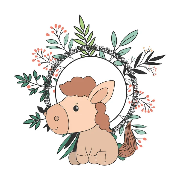 Geïsoleerd schattig paard cartoon vector ontwerp — Stockvector