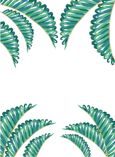 Isolerade tropiska gröna blad vektor design — Stock vektor