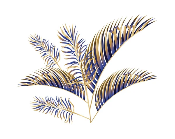 Изолированный вектор тропических голубых листьев — стоковый вектор
