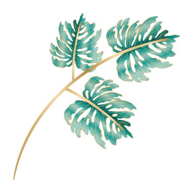 İzole edilmiş tropikal yeşil yaprak vektör tasarımı