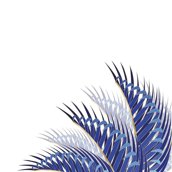 Isolé bleu tropical feuilles vectorielles design — Image vectorielle