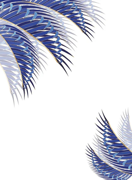 Isolé bleu tropical feuilles vectorielles design — Image vectorielle