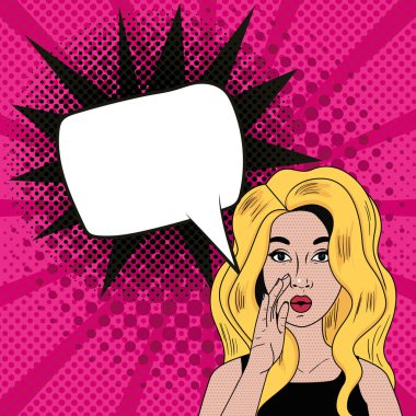 Retro ve pop sanatsal kadın vektör tasarımı