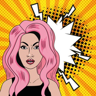 Retro ve pop sanatsal kadın vektör tasarımı