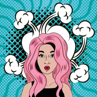Retro ve pop sanatsal kadın vektör tasarımı