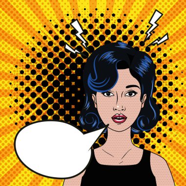 Retro ve pop sanatsal kadın vektör tasarımı