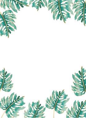 İzole edilmiş tropikal yeşil yapraklar vektör tasarımı